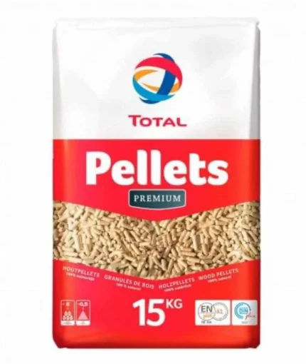 Palet de pellets Total Pellet Premium en sacos de 15 kg para calefacción
