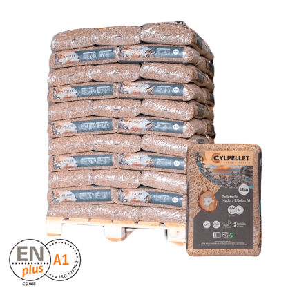 Palet de pellets CYL Pellet en sacos de 15 kg para calefacción