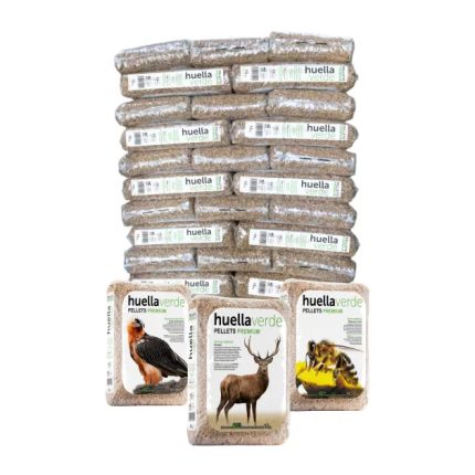 Palet de pellets Huella Verde en sacos de 15 kg para calefacción