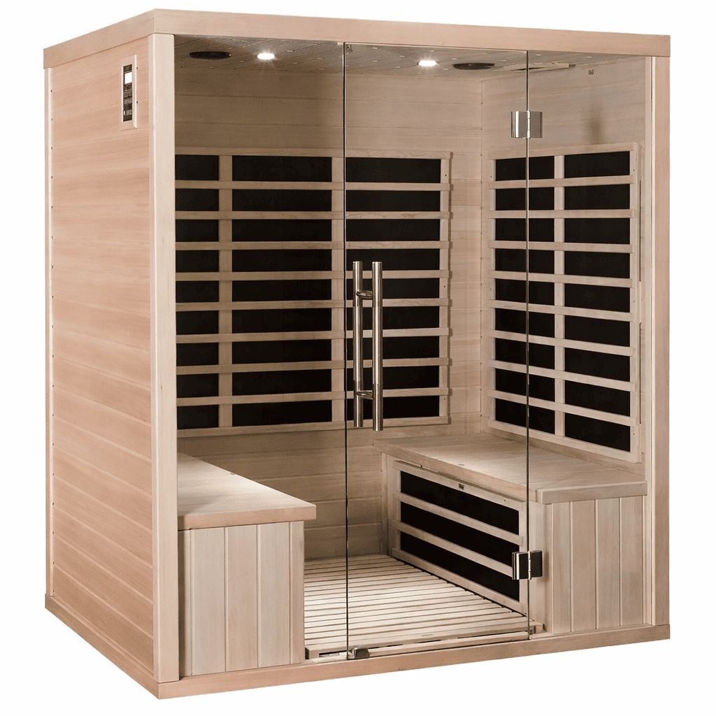 Sauna-de-infrarrojos-con-paneles-de-carbono-3200W-LUXE-4-lugares-1.png Sauna de infrarrojos con paneles de carbono 3200W LUXE 4 lugares – SNÖ - Imagen 1