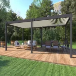 Pérgola bioclimática autoportante Ombrea VS 4x8M Antracita/Blanco - Imagen 2