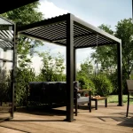 Pérgola de aluminio NATERIAL Clima Bio gris de 313×198 cm