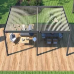 Pérgola bioclimática autoportante Ombrea VS 4x8M Antracita/Blanco