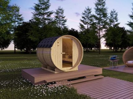 Sauna de exterior 6 plazas – Ancho 185 x Prof. 220 x Alt. 190 cm – ISOKYRO