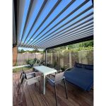 Pérgola bioclimática TRAMONTANA 4,50×4,987 M Doble cilindro con mando a distancia (Gris antracita RAL 7016) - Imagen 4