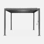 Pérgola bioclimática 3x3m de lamas de aluminio y acero - Imagen 5