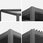 Pérgola bioclimática 3x3m de lamas de aluminio y acero - Imagen 3