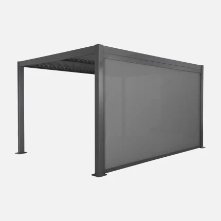 Pérgola bioclimática 3x4m de aluminio y acero + toldo 4m