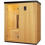 Sauna de infrarrojos con calentadores de carbono y espectro completo Vertical Black 2450W 3 asientos – SNÖ - Imagen 3