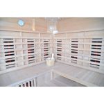 Sauna Híbrida 5 plazas LUXE infrarrojos 3500W + estufa SAWO 9000W – SNÖ - Imagen 18