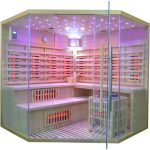 Sauna Híbrida 5 plazas LUXE infrarrojos 3500W + estufa SAWO 9000W – SNÖ - Imagen 3