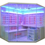 Sauna Híbrida 5 plazas LUXE infrarrojos 3500W + estufa SAWO 9000W – SNÖ - Imagen 8