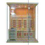 Sauna Híbrida LUXE 3 plazas Infrarrojos 2800W + estufa SAWO 6000W – SNÖ - Imagen 12