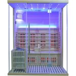 Sauna Híbrida LUXE 3 plazas Infrarrojos 2800W + estufa SAWO 6000W – SNÖ - Imagen 14