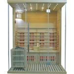Sauna Híbrida LUXE 3 plazas Infrarrojos 2800W + estufa SAWO 6000W – SNÖ - Imagen 15