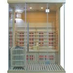 Sauna Híbrida LUXE 3 plazas Infrarrojos 2800W + estufa SAWO 6000W – SNÖ - Imagen 3