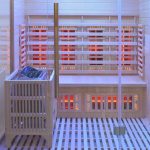 Sauna Híbrida LUXE 3 plazas Infrarrojos 2800W + estufa SAWO 6000W – SNÖ - Imagen 5