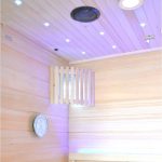 Sauna Híbrida LUXE 3 plazas Infrarrojos 2800W + estufa SAWO 6000W – SNÖ - Imagen 2